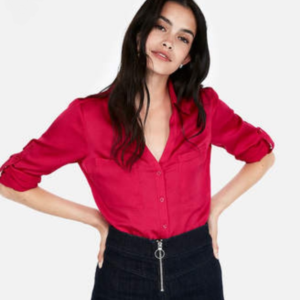 Hot pink dress shirt